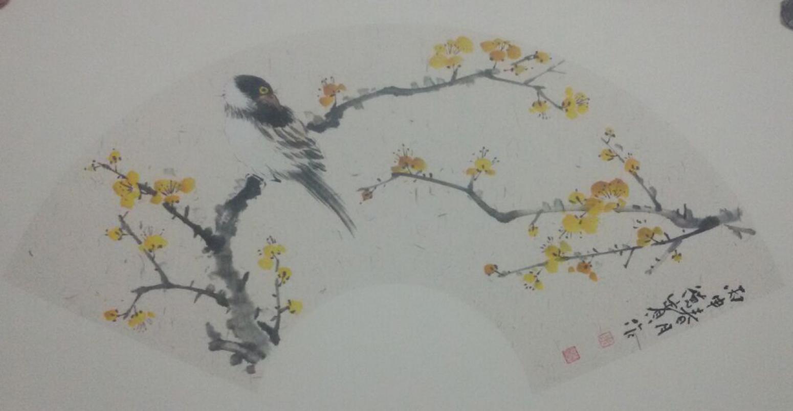 朱德宾国画作品《【花鸟扇面5】作者朱德宾》【图0】