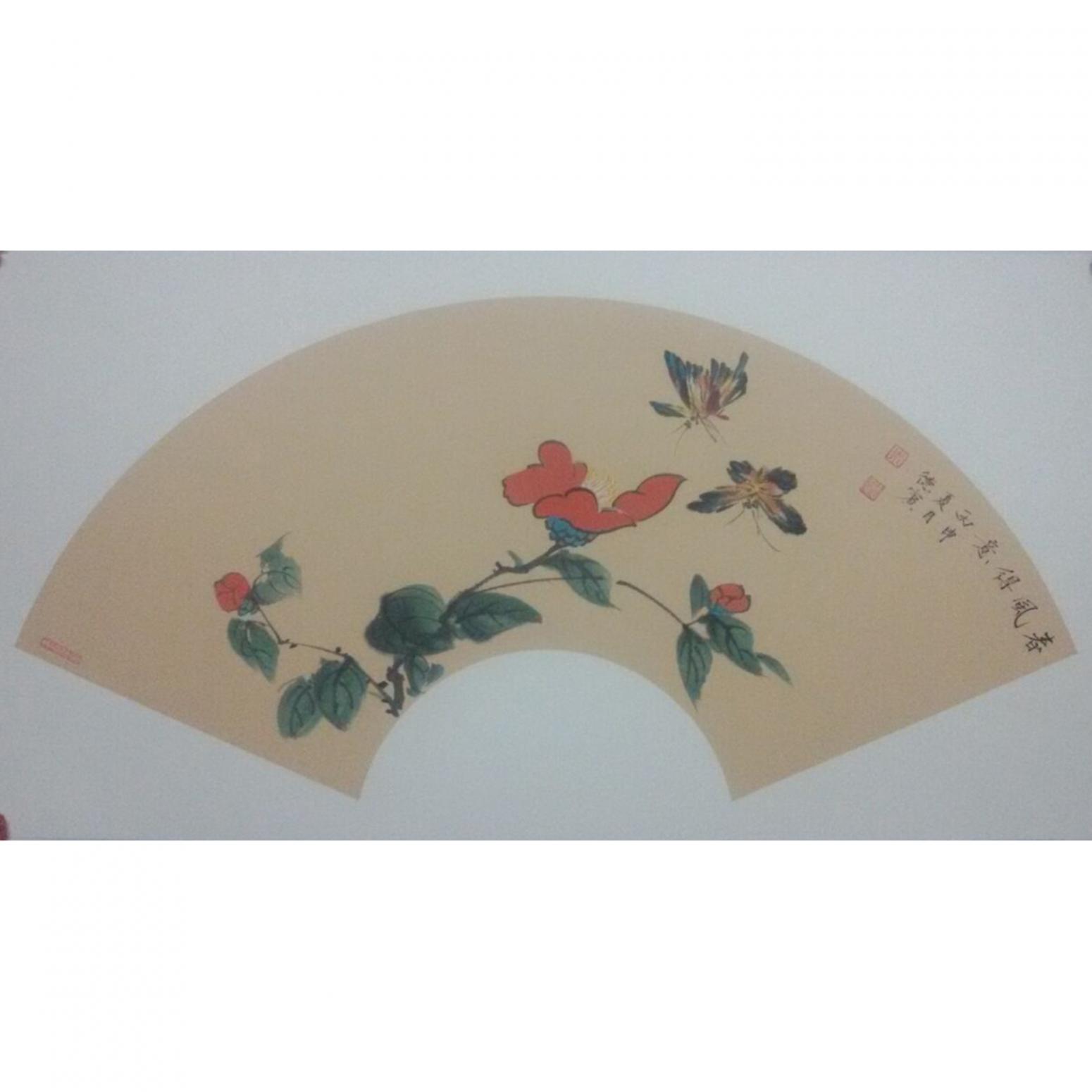 朱德宾国画作品《【花鸟扇面6】作者朱德宾》