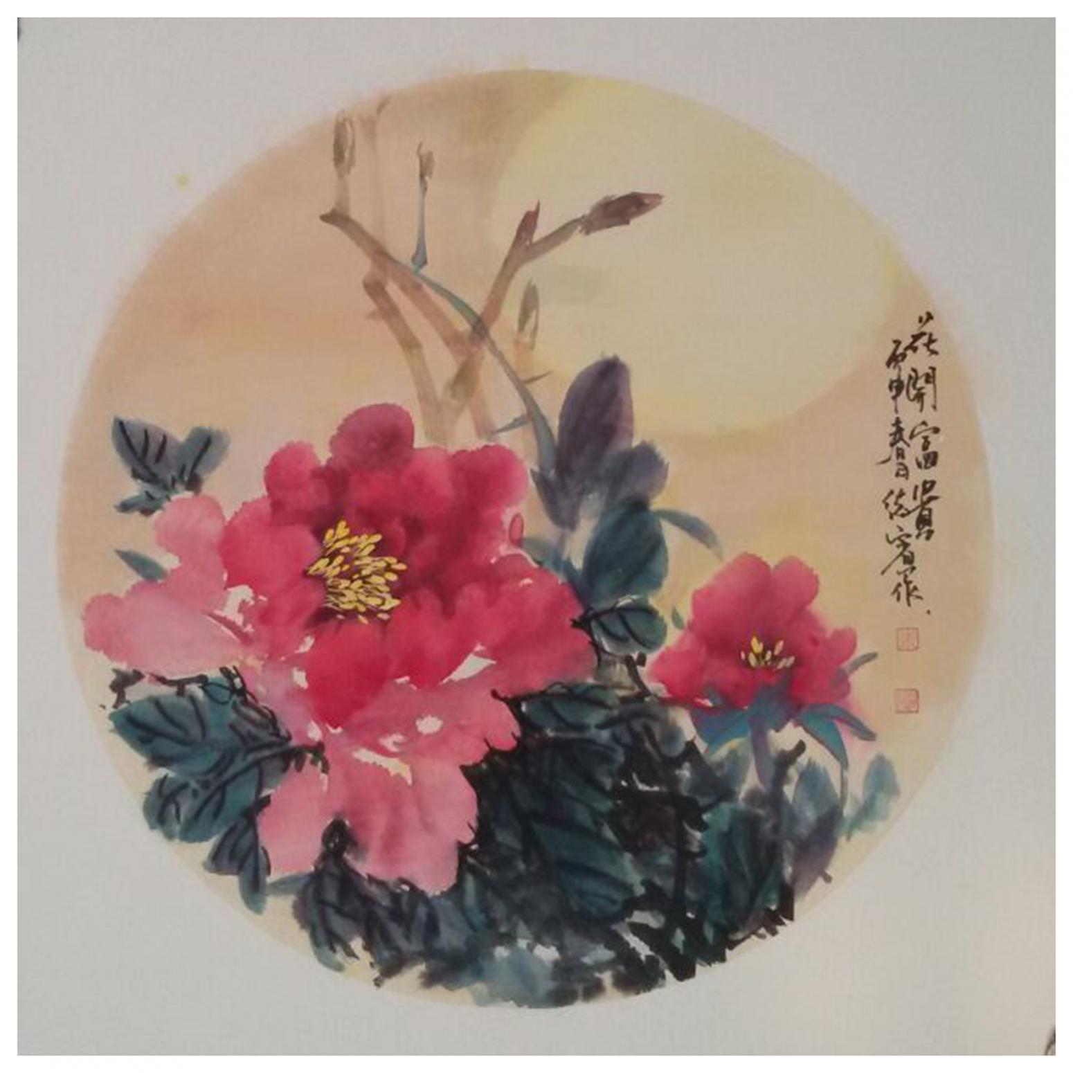 朱德宾国画作品《【花鸟6】作者朱德宾》