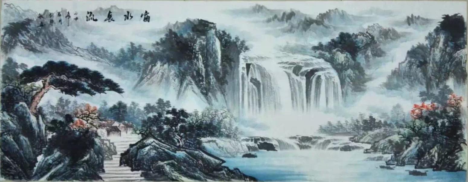 刘慧敏国画作品《【富水长流1】作者刘慧敏》【图0】