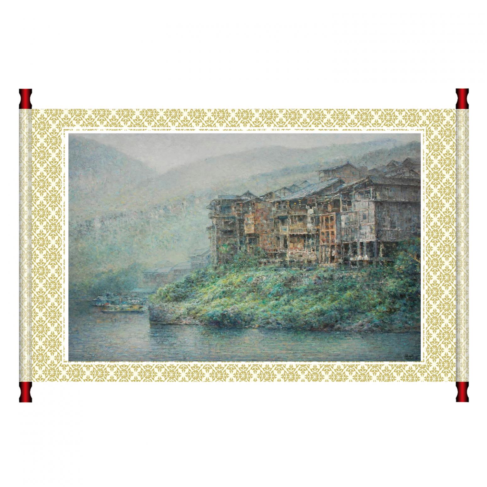 朱明油画作品《【竹屋】作者朱明》【图1】