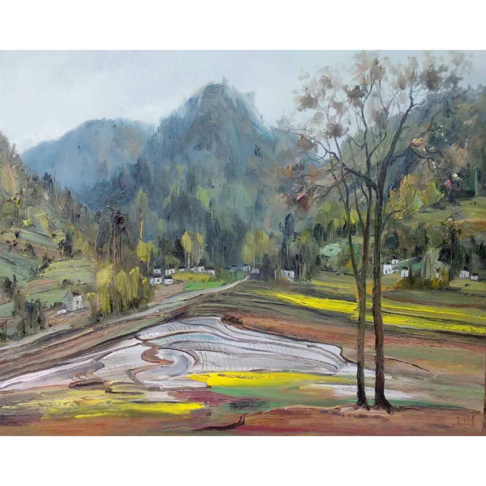 朱明油画作品《【写生 家乡】作者朱明》【图0】