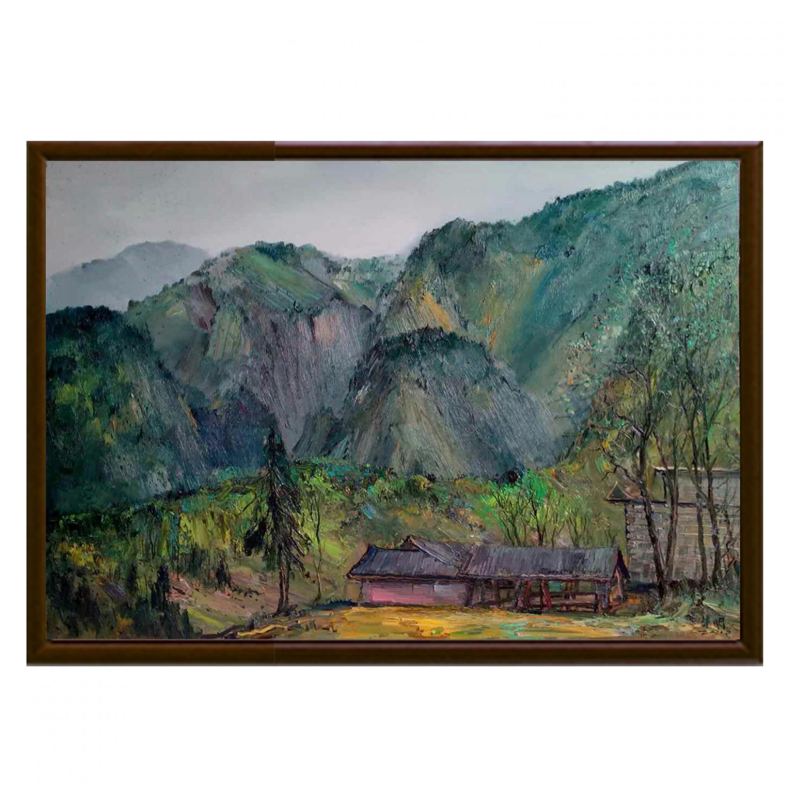 朱明油画作品《【山间小屋】作者朱明》【图2】