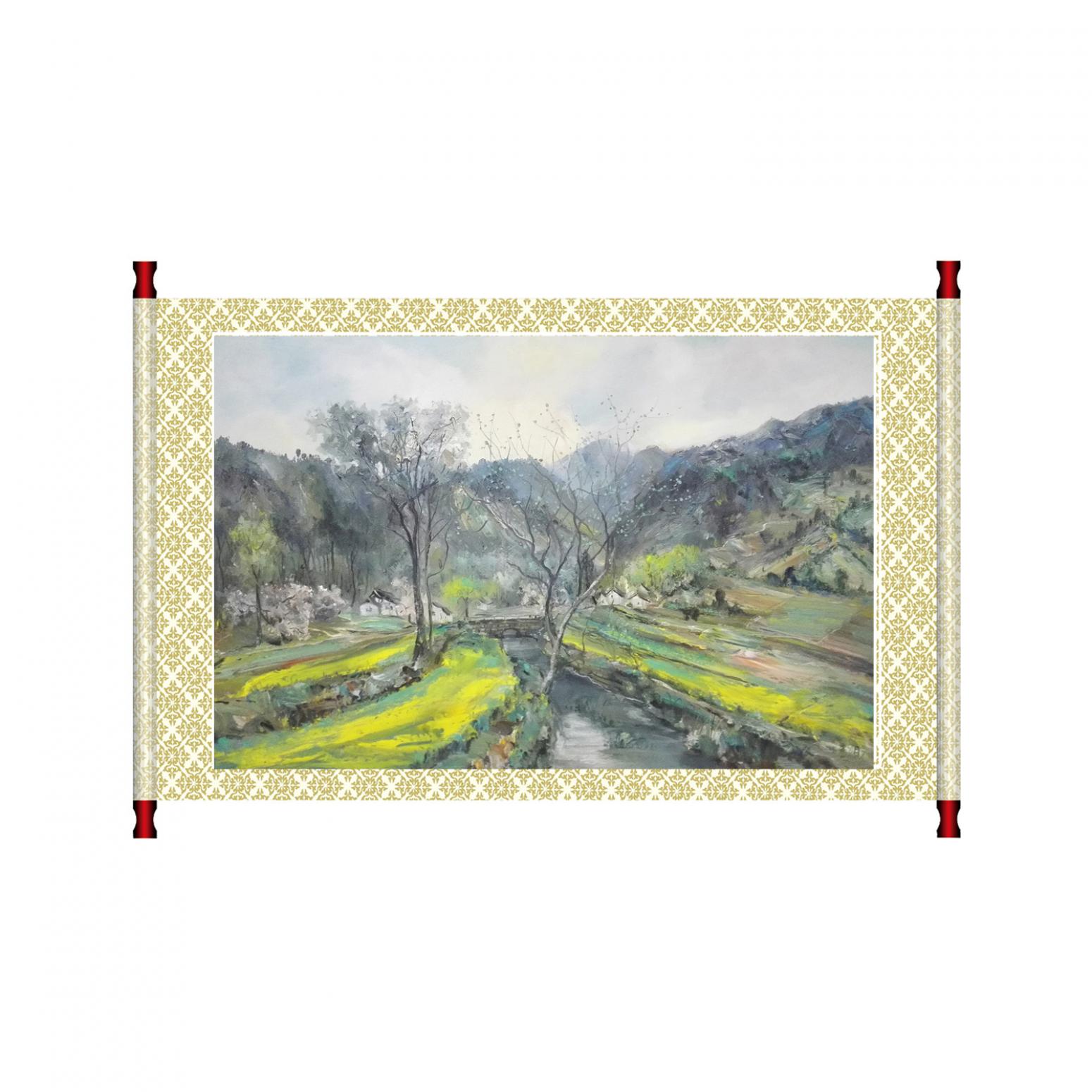 朱明油画作品《【家乡小沟】作者朱明》【图1】