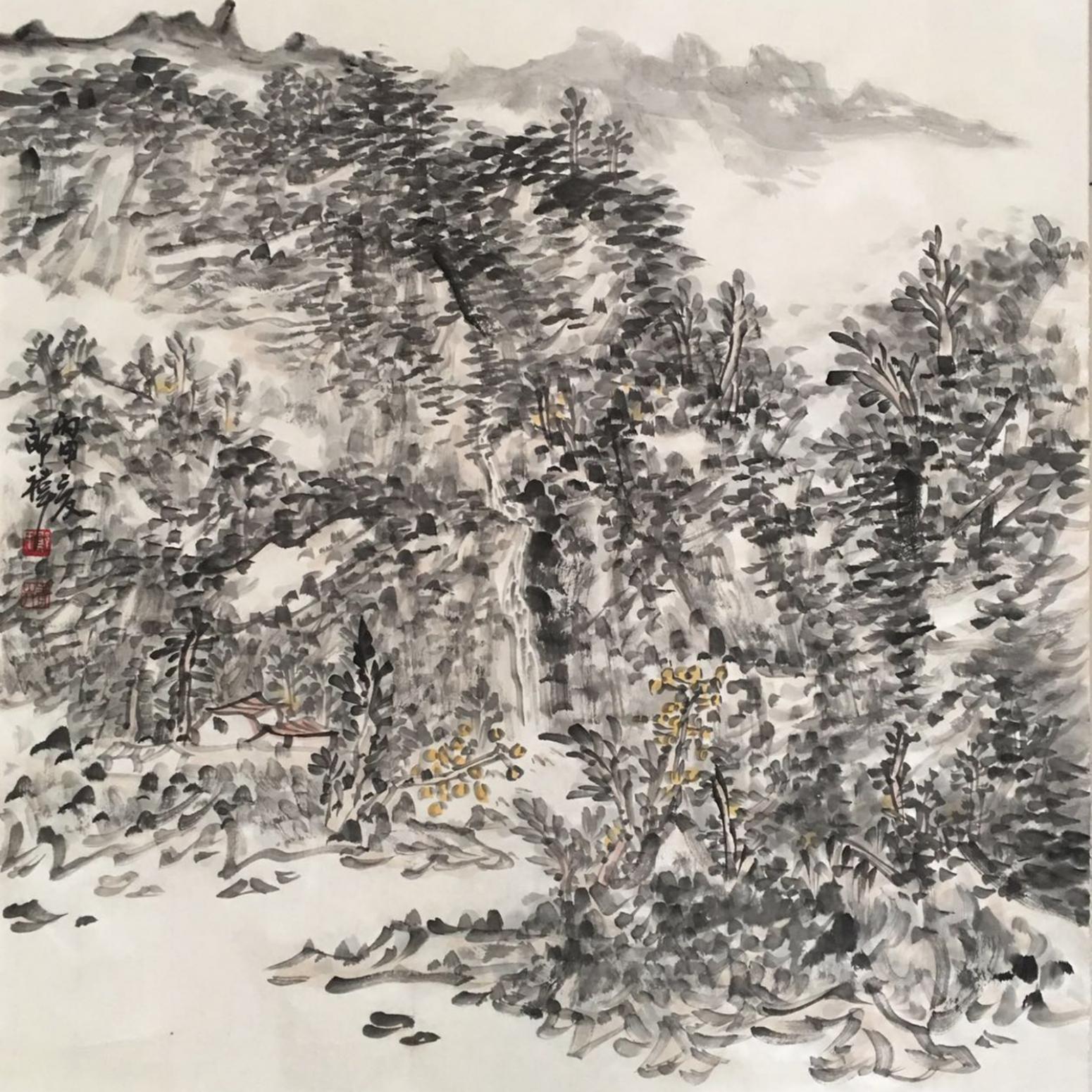 郎祎国画作品《【山水1】作者郎祎》【图0】