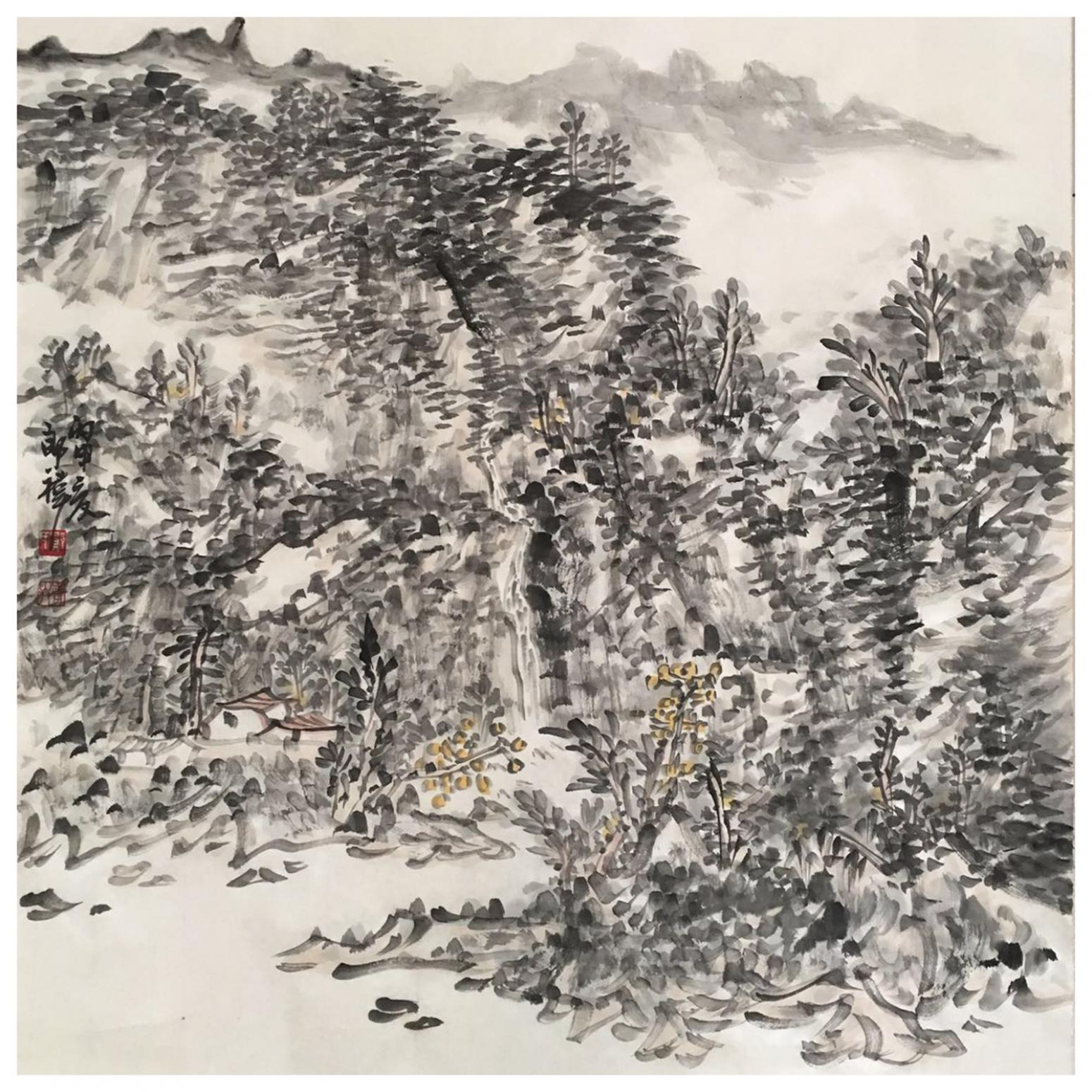 郎祎国画作品《【山水1】作者郎祎》