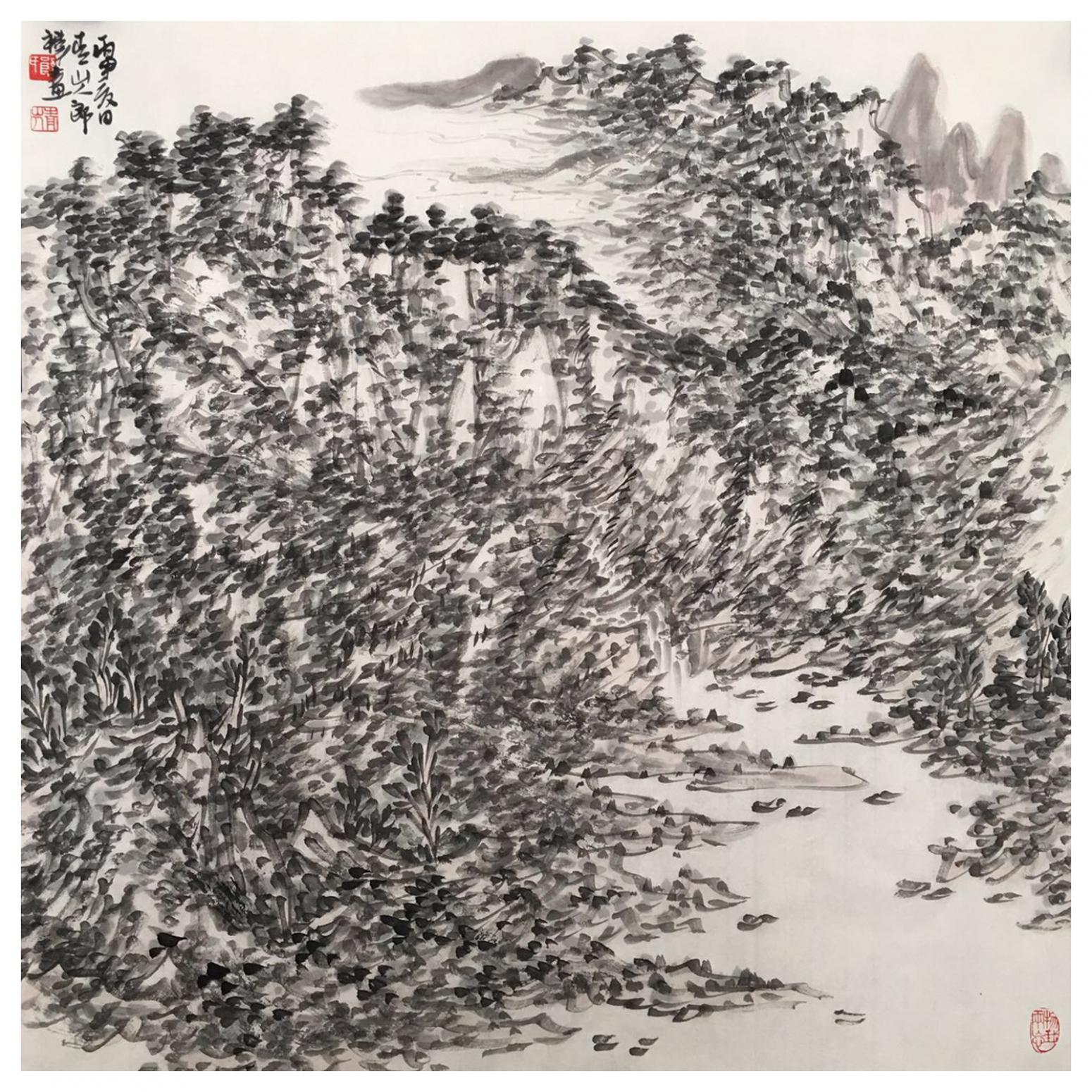 郎祎国画作品《【雪】作者郎祎》