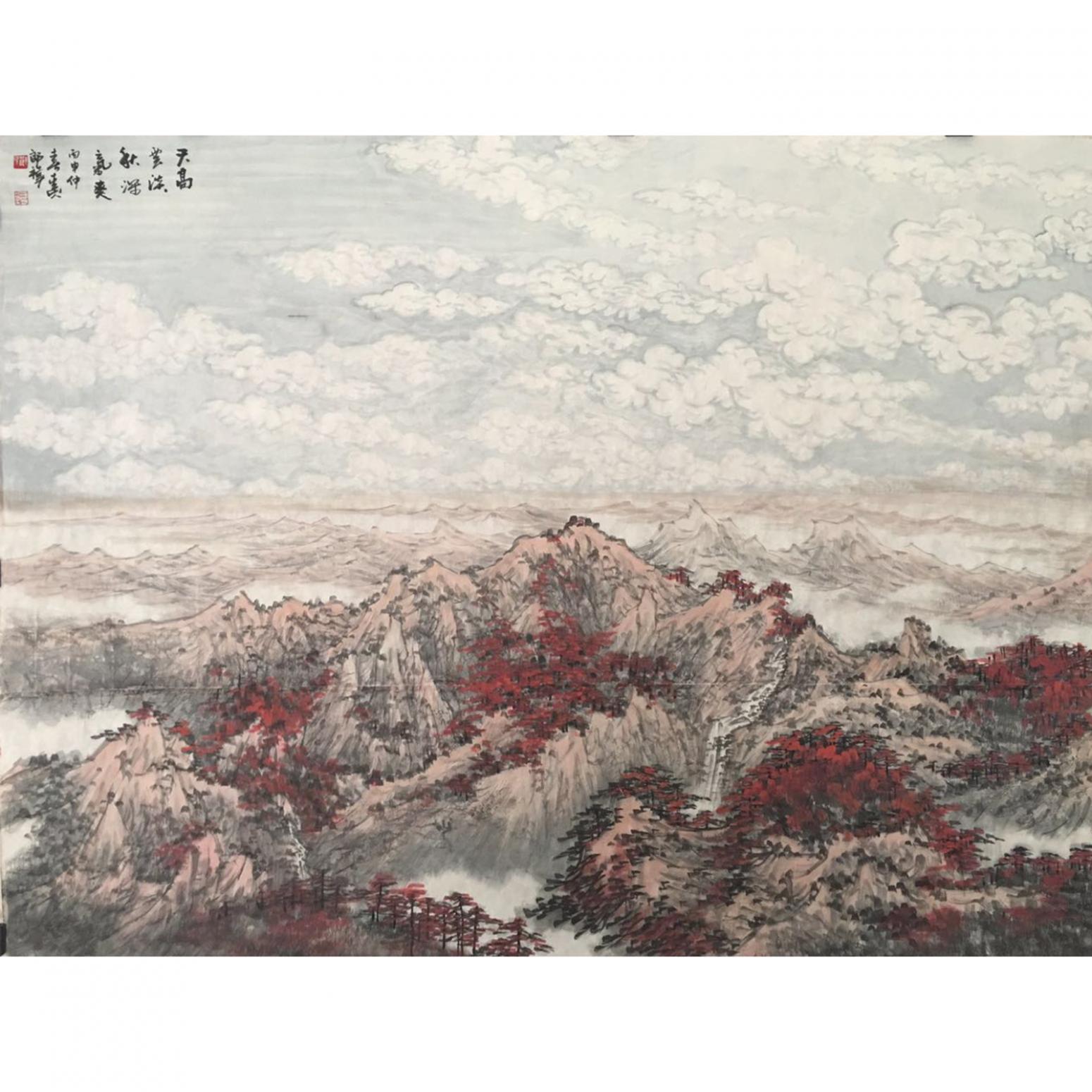 郎祎国画作品《【天高】作者郎祎》