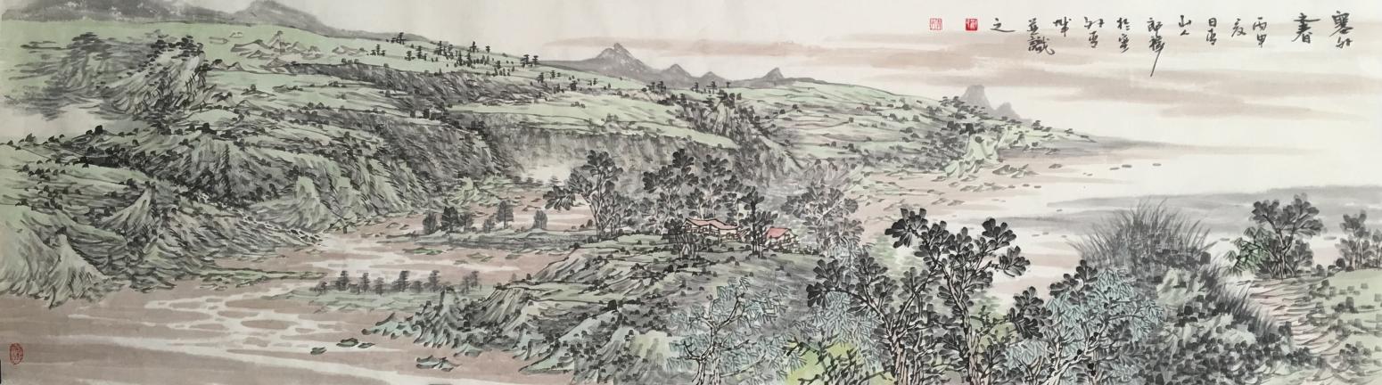 郎祎国画作品《【塞外】作者郎祎》【图0】