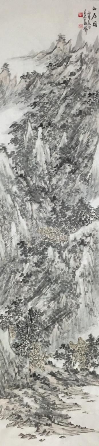 郎祎国画作品《【山居图2】作者郎祎》【图0】