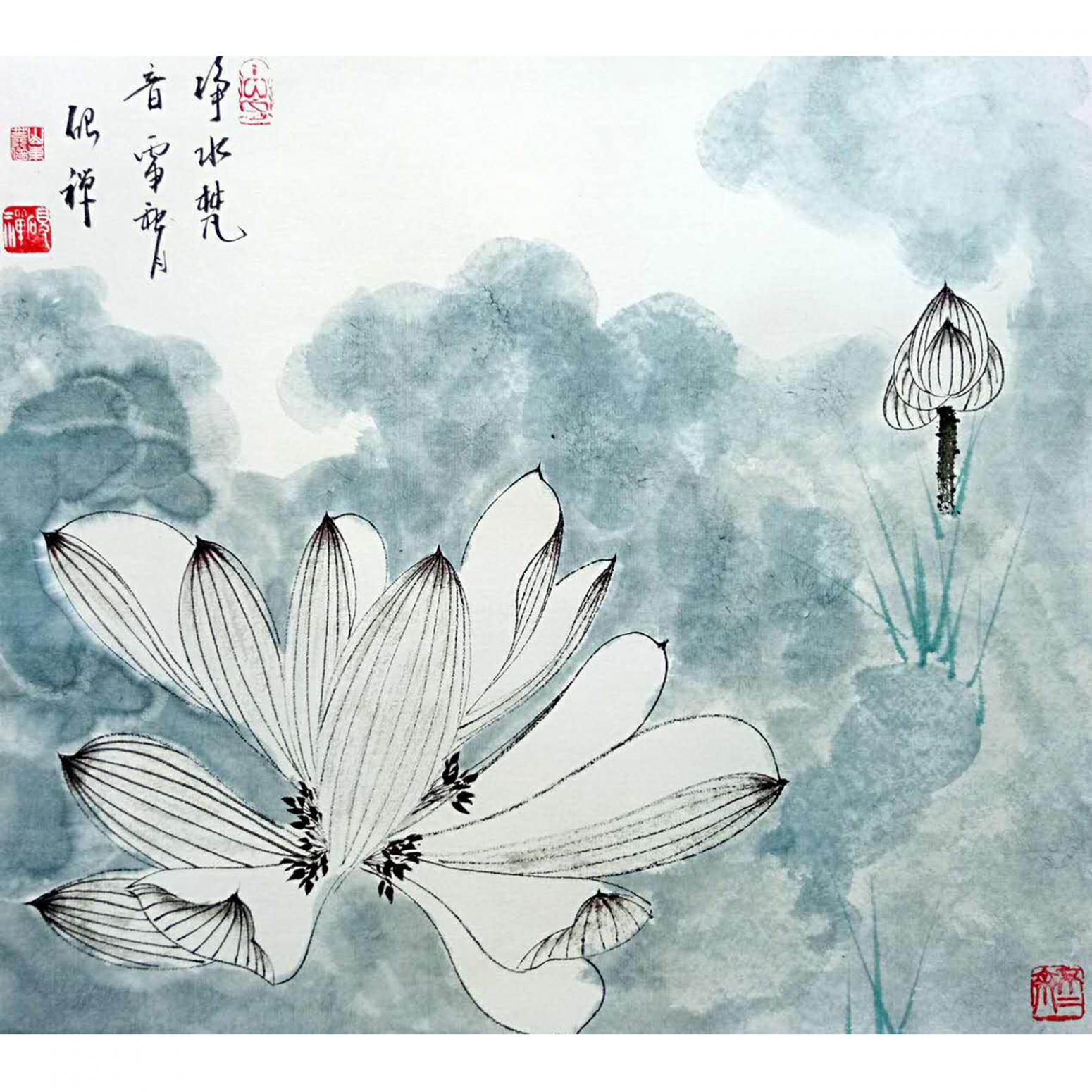 张清永国画作品《【净化梵音2】作者张清永》