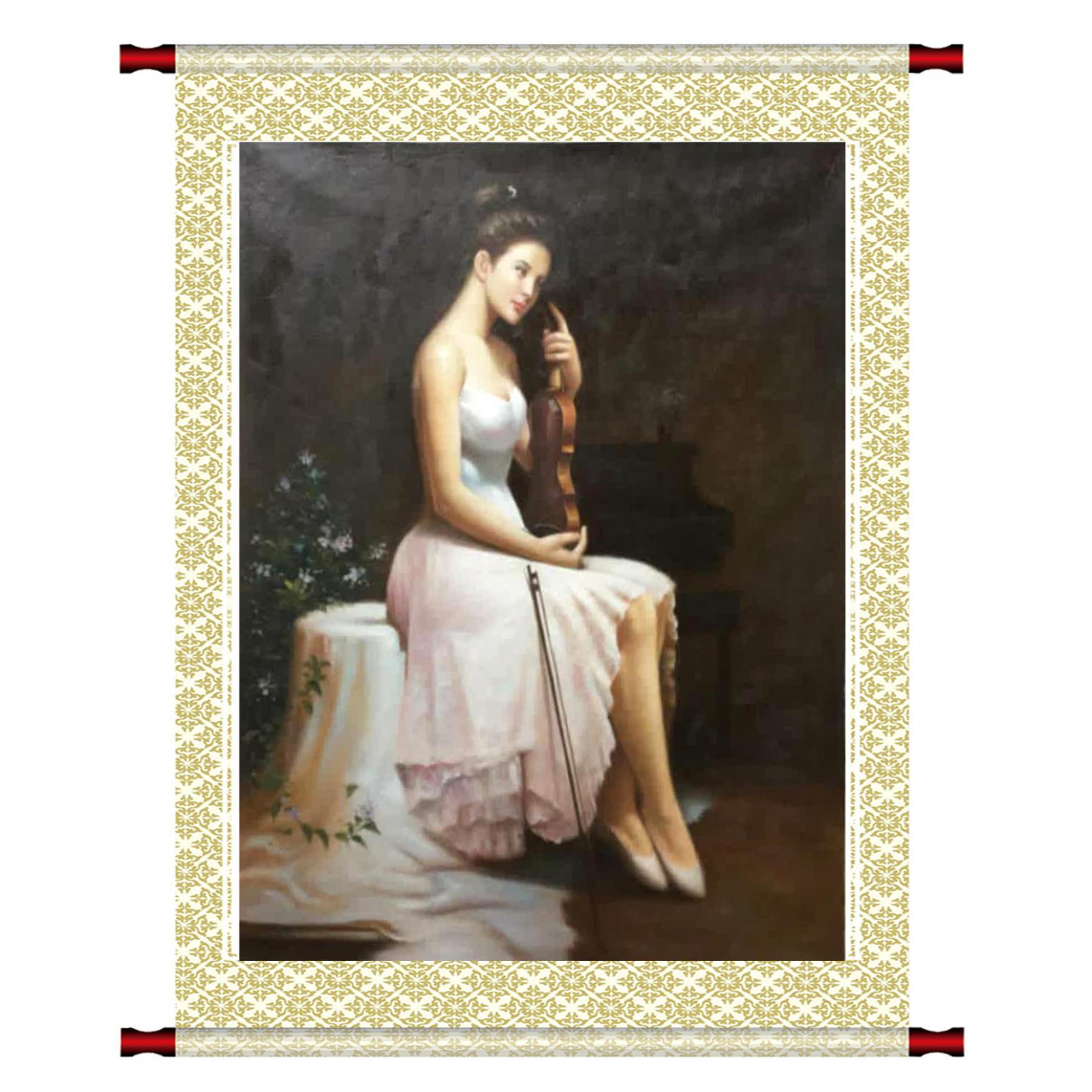 朱世想油画作品《【琴女】作者朱世想 临摹》【图1】