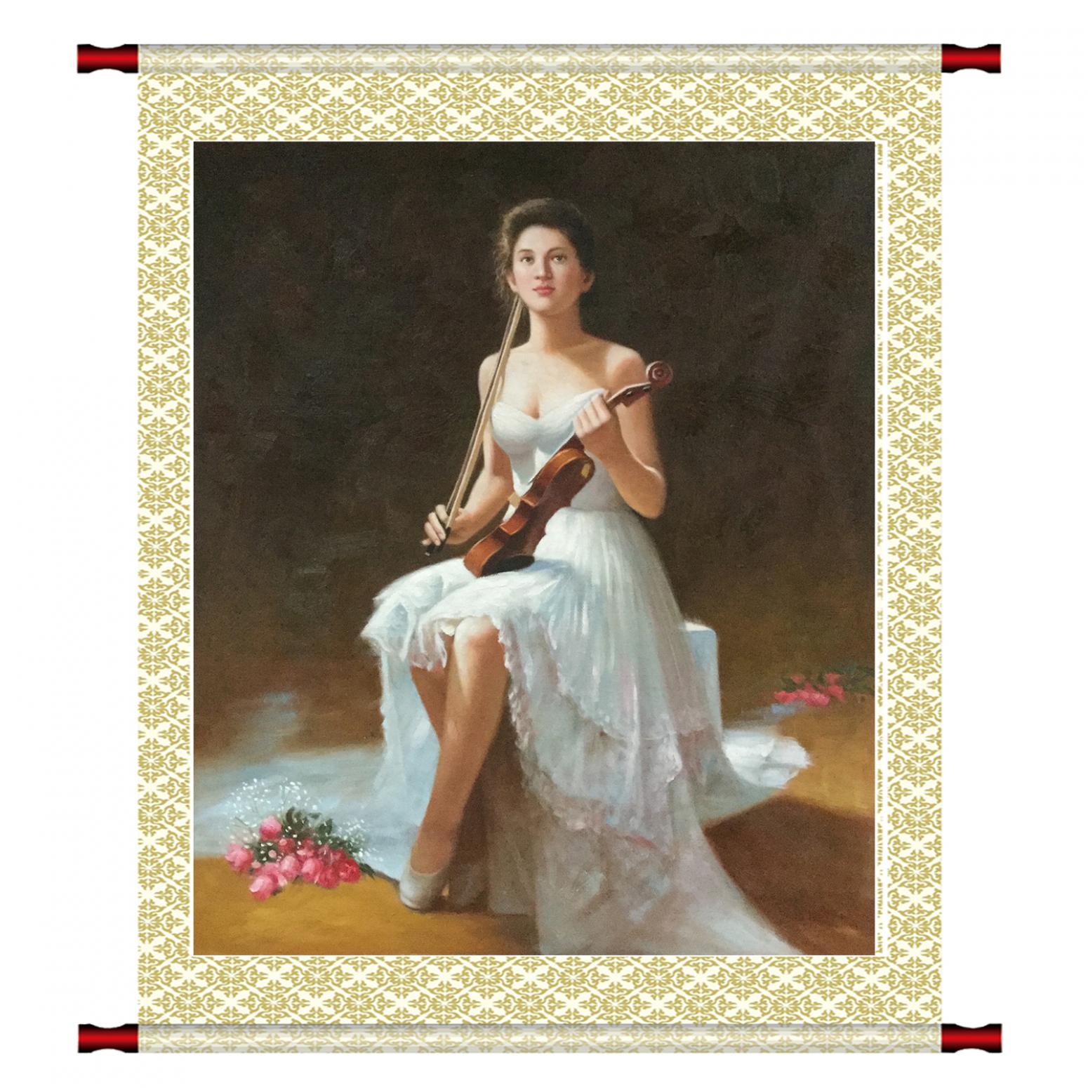 朱世想油画作品《【琴女】作者朱世想 临摹》【图1】