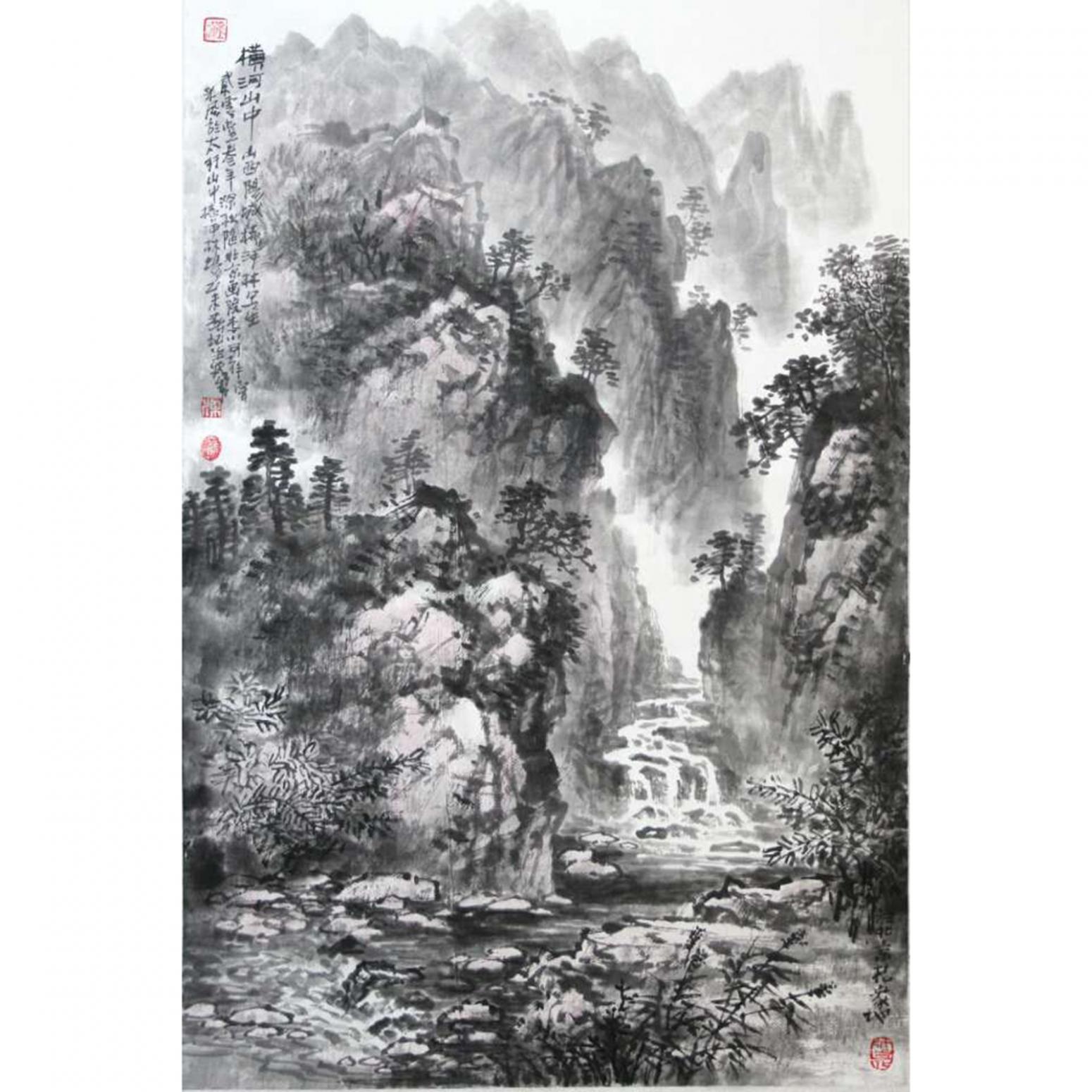 梁义勇国画作品《【山水3】作者梁义勇》