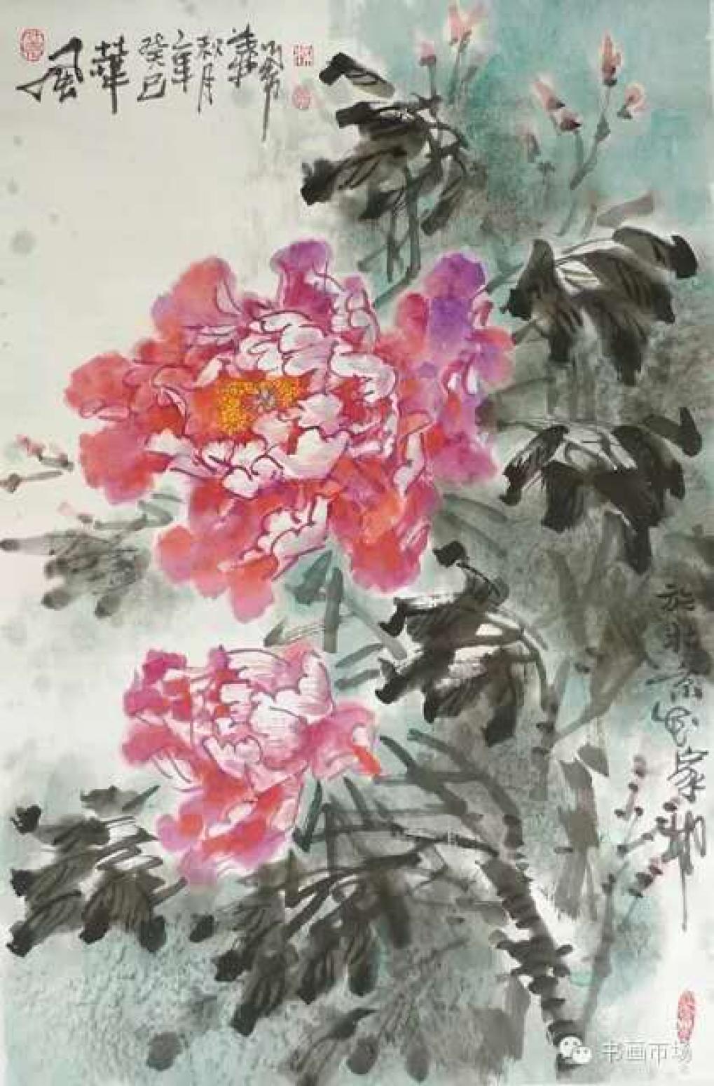 梁义勇国画作品《【牡丹1】作者梁义勇》【图0】