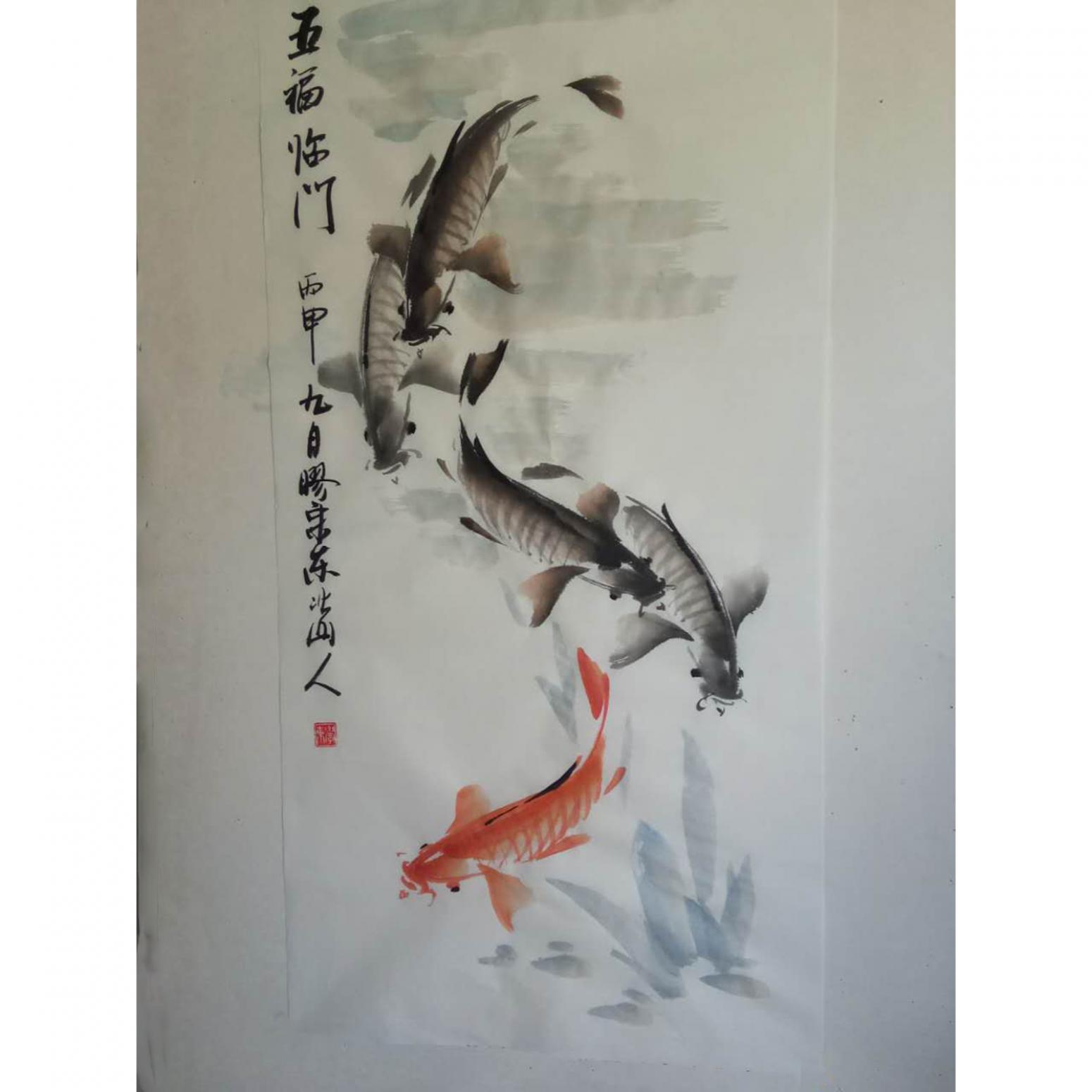 王学东国画作品《【五福临门2】作者王学东》