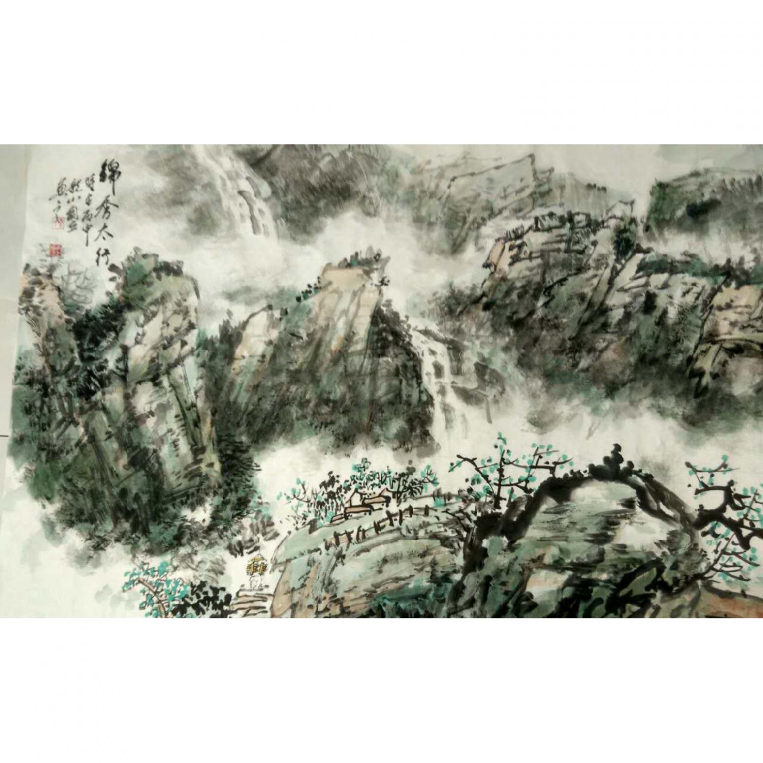 秦自立国画作品《【锦秀太行】作者秦自立》