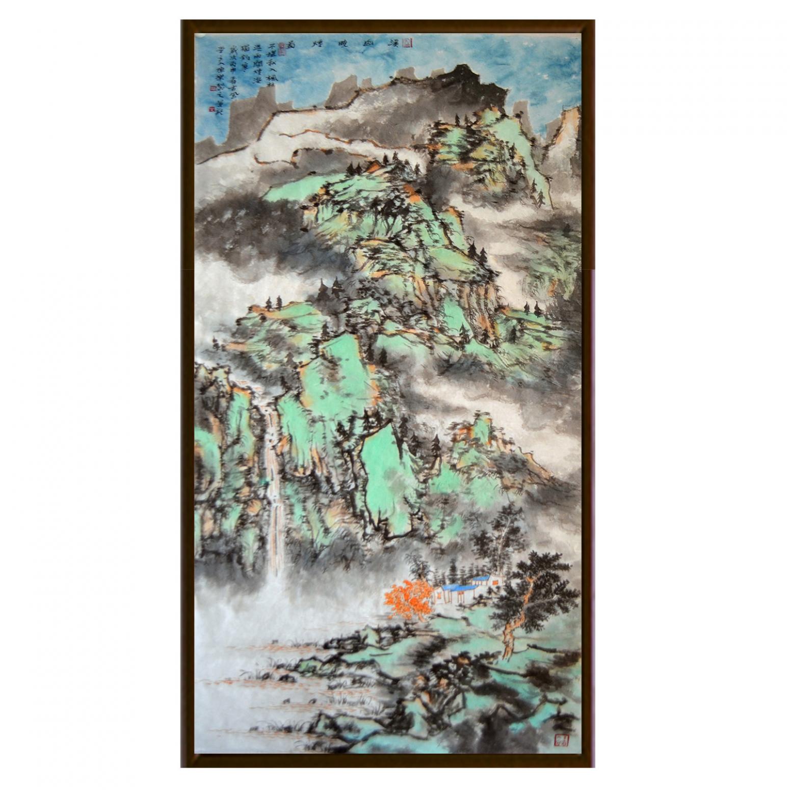 陈乐国画作品《【溪山晓烟图】作者陈乐》【图2】