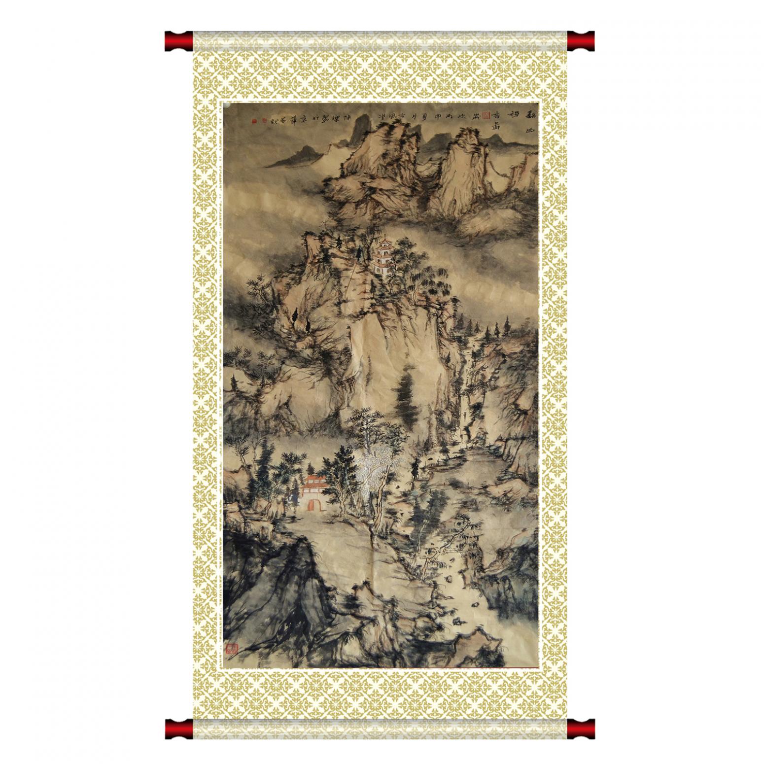 陈乐国画作品《【溪山凝秋图】作者陈乐》【图1】