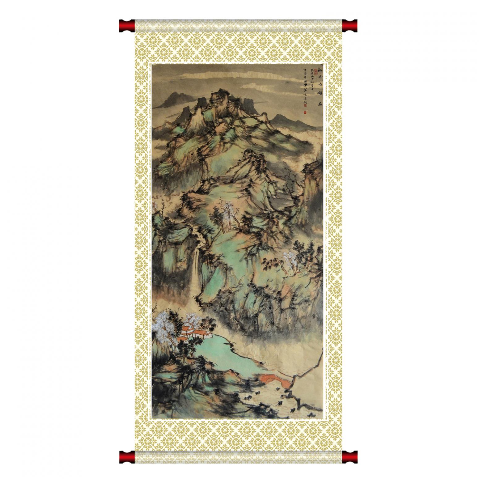 陈乐国画作品《【溪山春韵】作者陈乐》【图1】