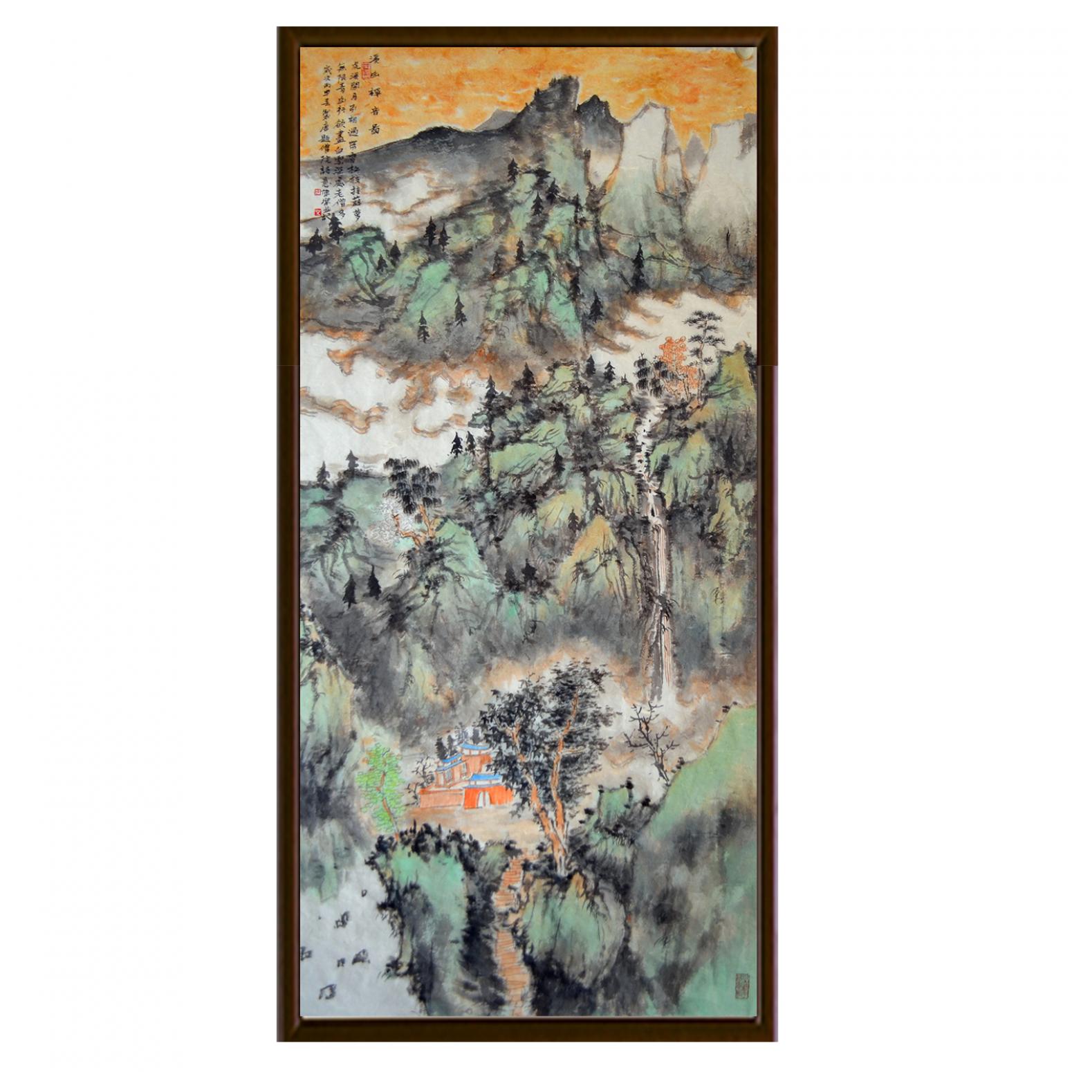 陈乐国画作品《【溪山禅音图】作者陈乐》【图2】