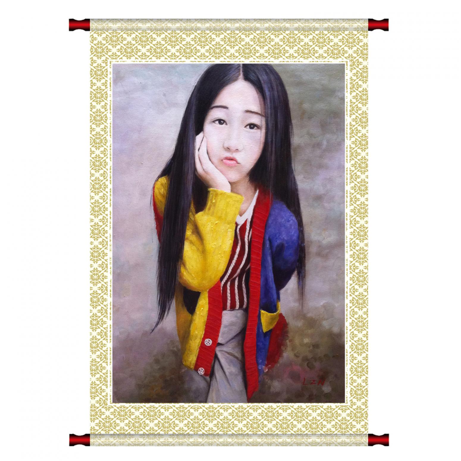 凌振宁油画作品《【女孩】作者凌振宁》【图1】