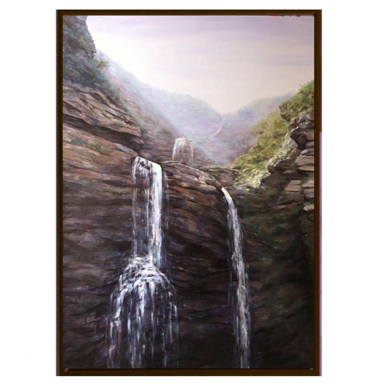 凌振宁油画作品《【壁岩飞流】作者凌振宁》【图2】