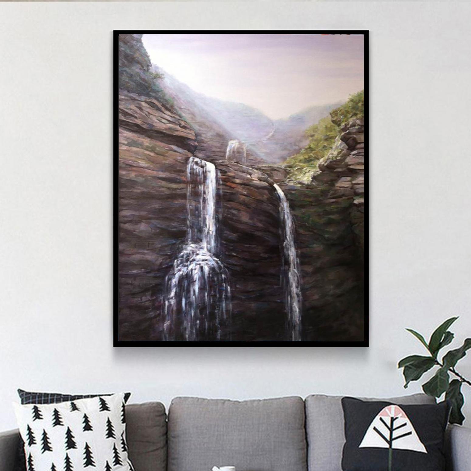 凌振宁油画作品《【壁岩飞流】作者凌振宁》【图3】