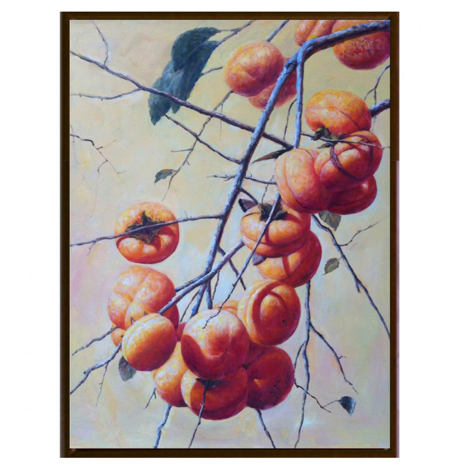 凌振宁油画作品《【柿子熟了】作者凌振宁》【图2】