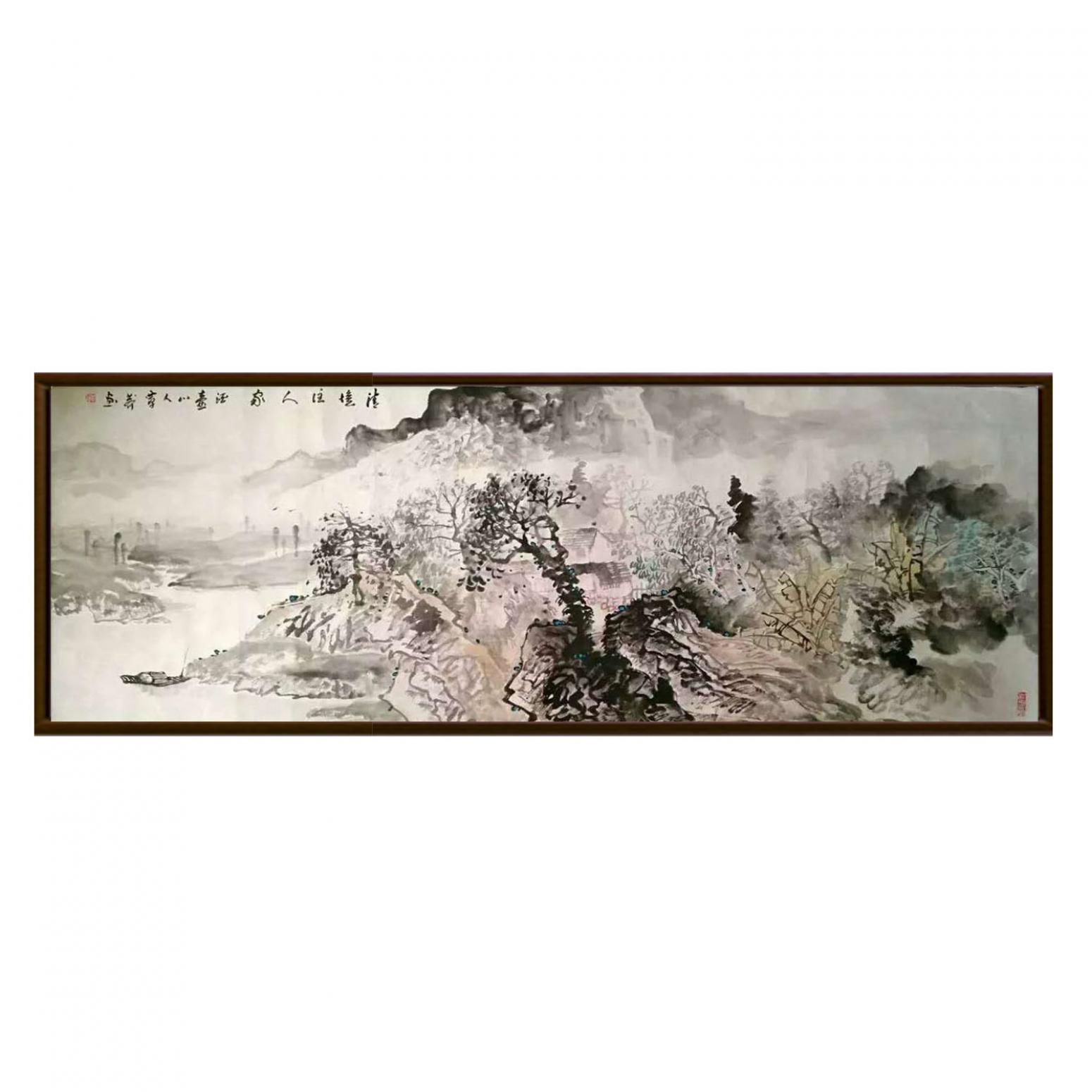 覃莽国画作品《【青山有人家】作者覃莽》【图2】