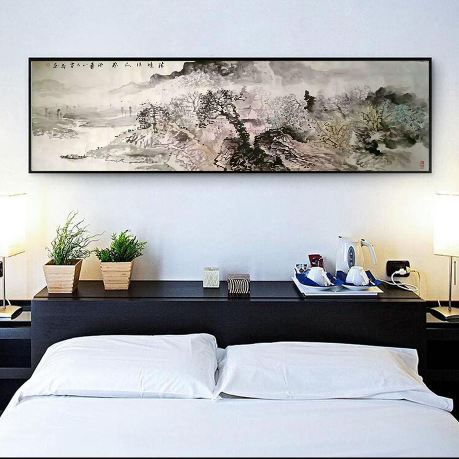 覃莽国画作品《【青山有人家】作者覃莽》【图3】