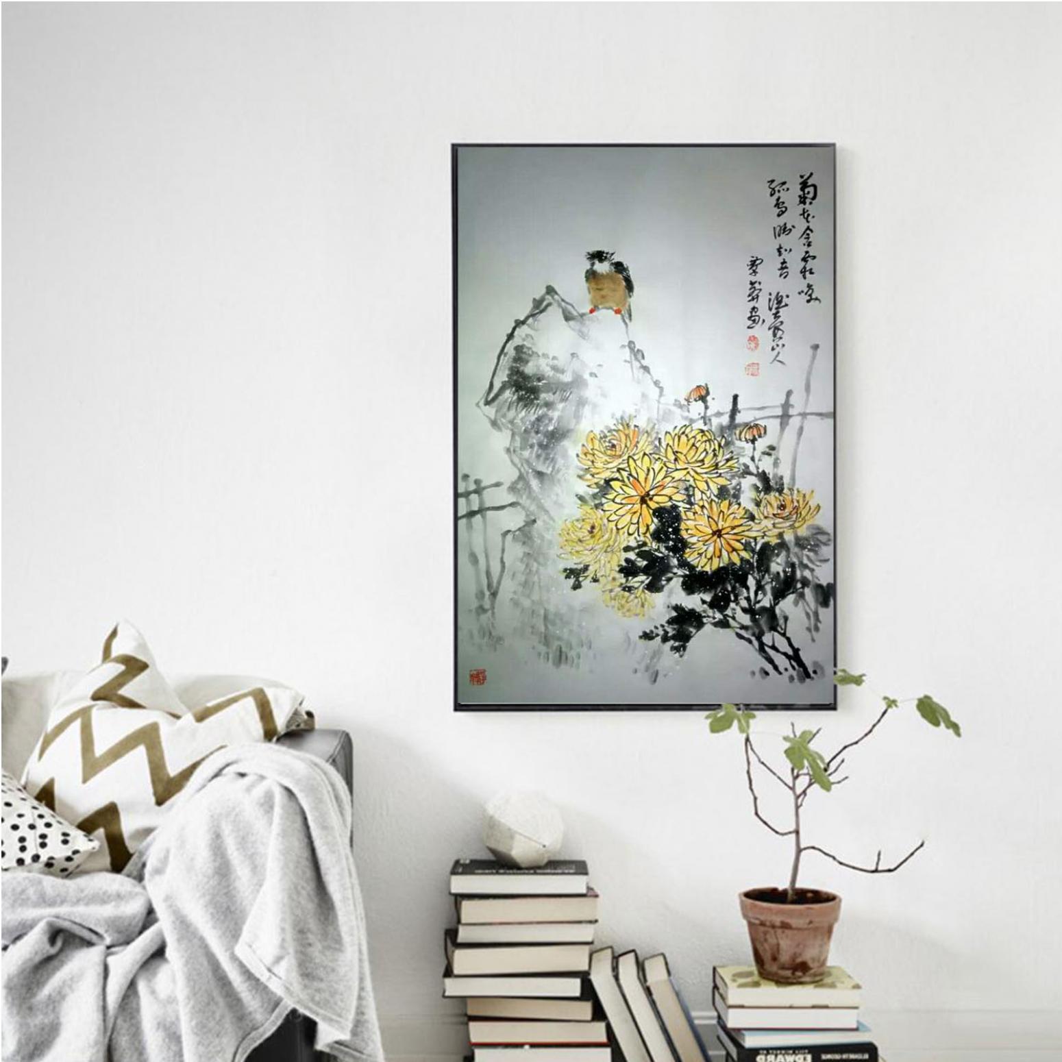 覃莽国画作品《【满菊】作者覃莽》【图3】