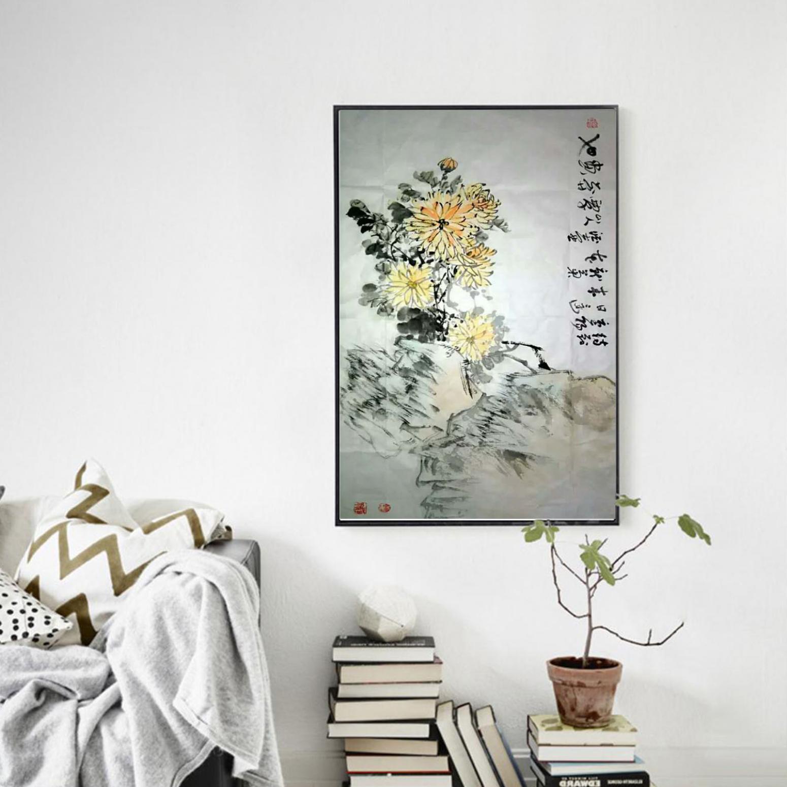 覃莽国画作品《【当菊】作者覃莽》【图3】