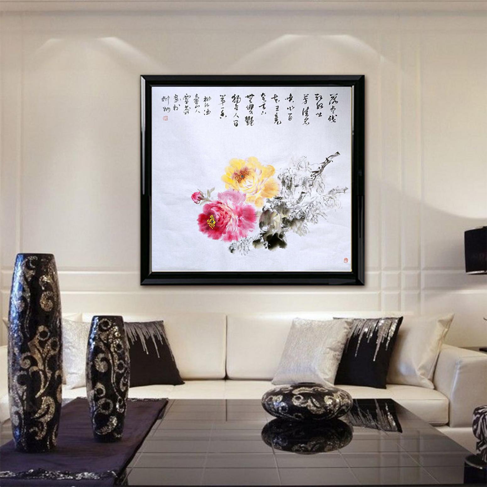 覃莽国画作品《【两花争艳】作者覃莽》【图3】