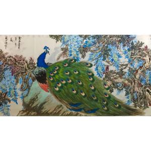 艺术品图片：艺术家赵仲谋国画作品名称《【孔雀1】作者赵仲谋》价格19200.00 元