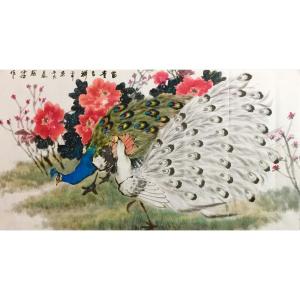 艺术品图片：艺术家赵仲谋国画作品名称《【富贵吉祥-孔雀7】作者赵仲谋》价格19200.00 元