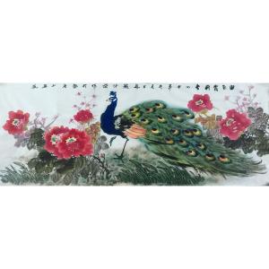 艺术品图片：艺术家赵仲谋国画作品名称《【国色霞粉香-孔雀8】作者赵仲谋》价格12000.00 元