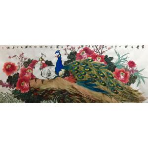 艺术品图片：艺术家赵仲谋国画作品名称《【富贵吉祥-孔雀9】作者赵仲谋》价格12000.00 元