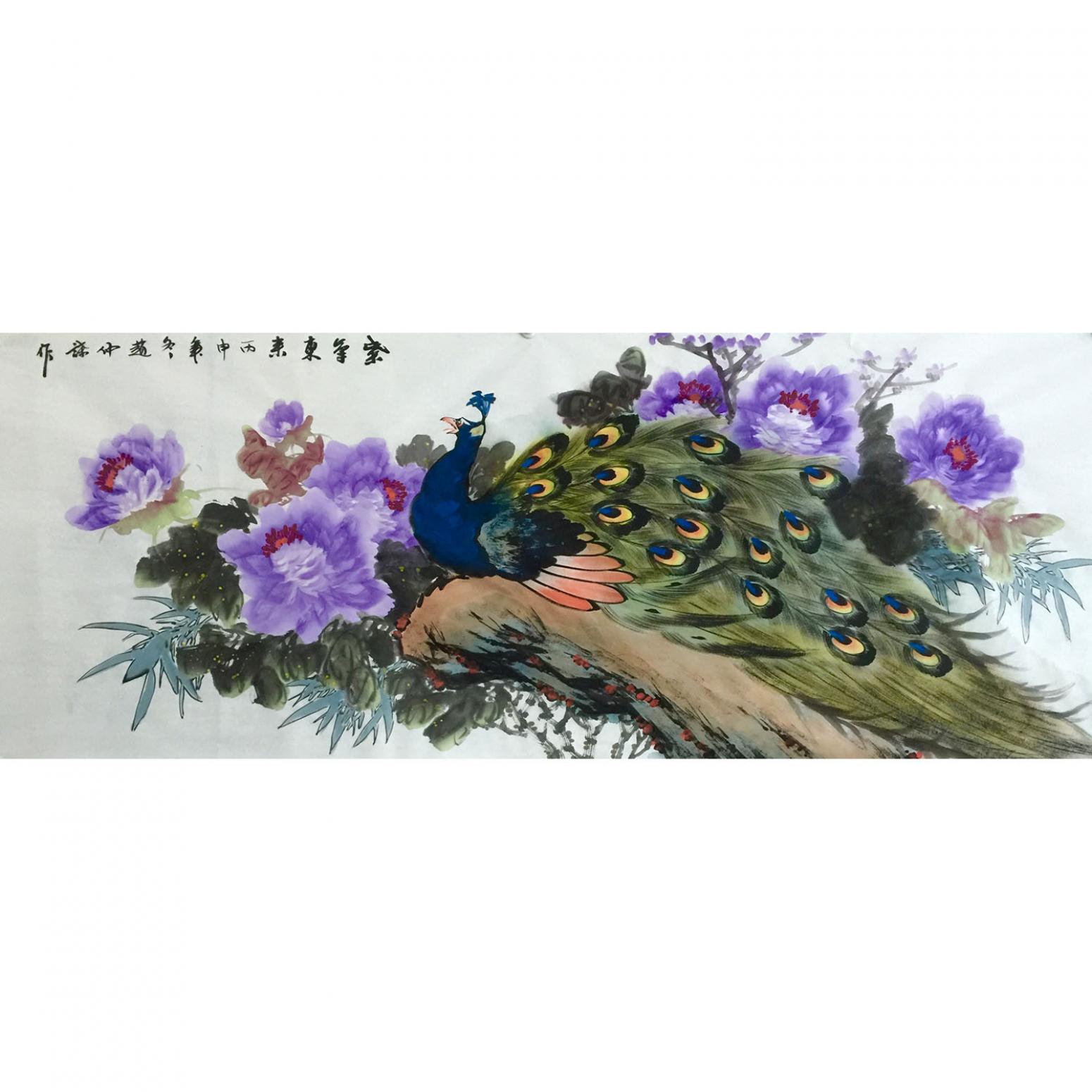 赵仲谋国画作品《【孔雀13】作者赵仲谋》