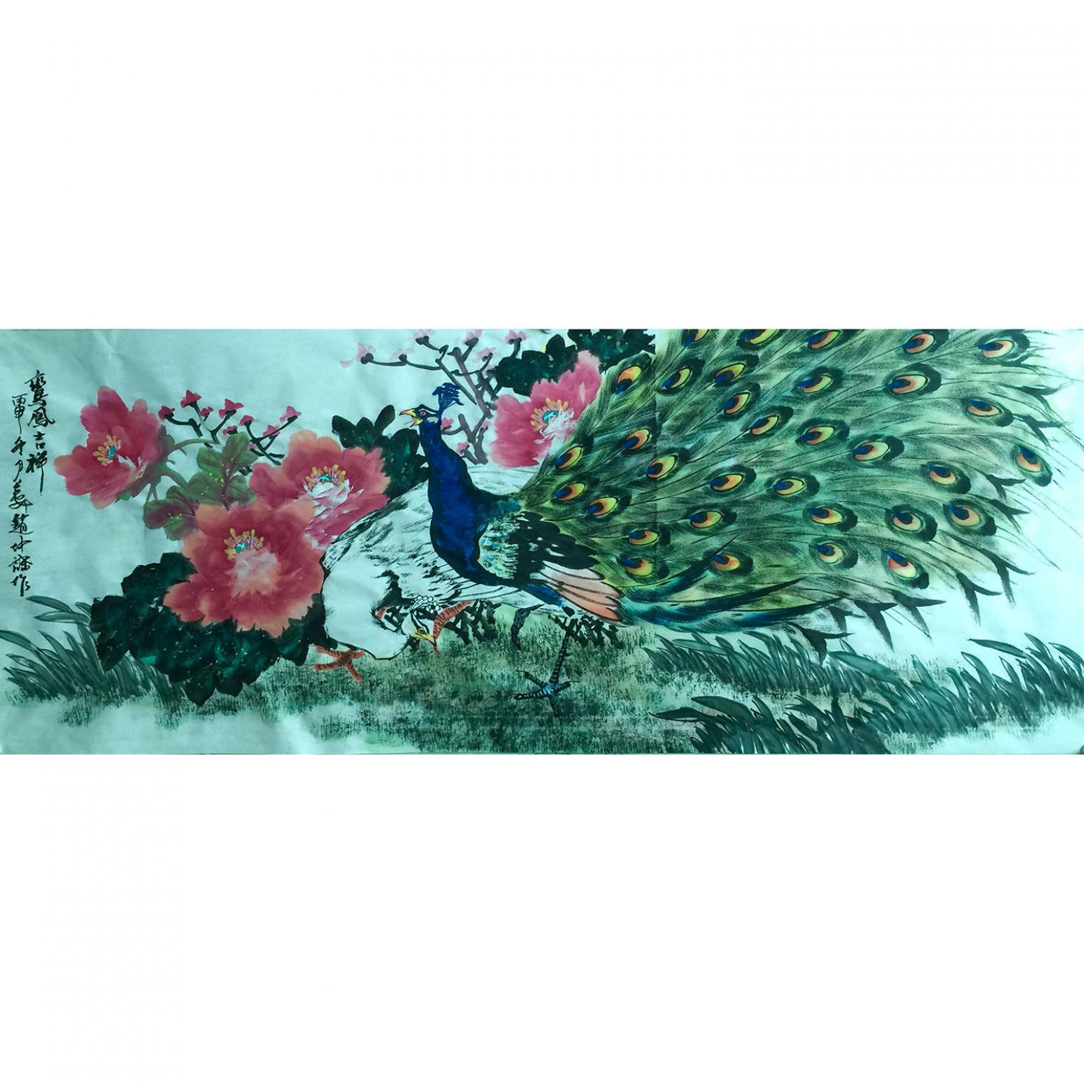 赵仲谋国画作品《【鸾凰吉祥-孔雀15】作者赵仲谋》