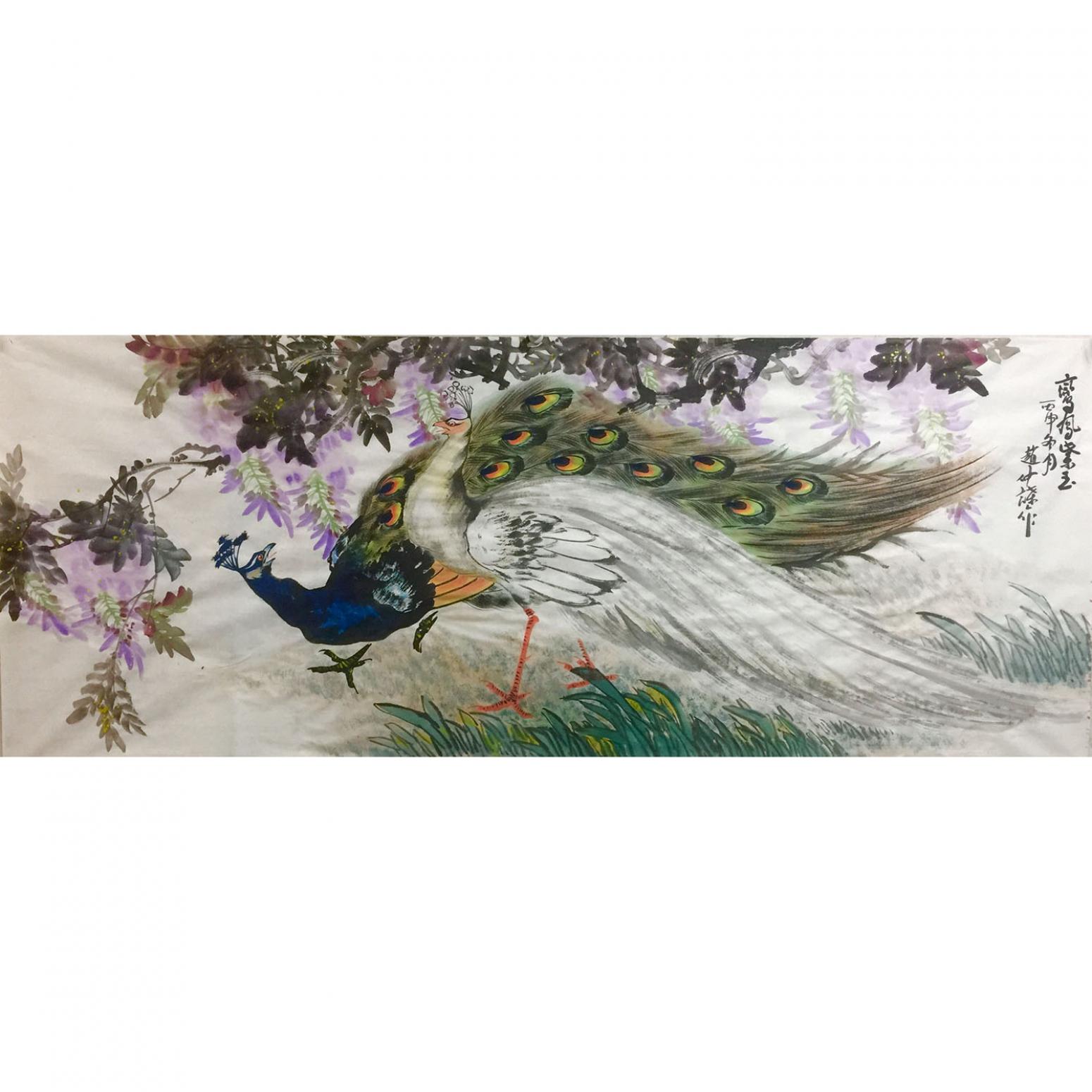 赵仲谋国画作品《【鸾凰紫玉-孔雀16】作者赵仲谋》