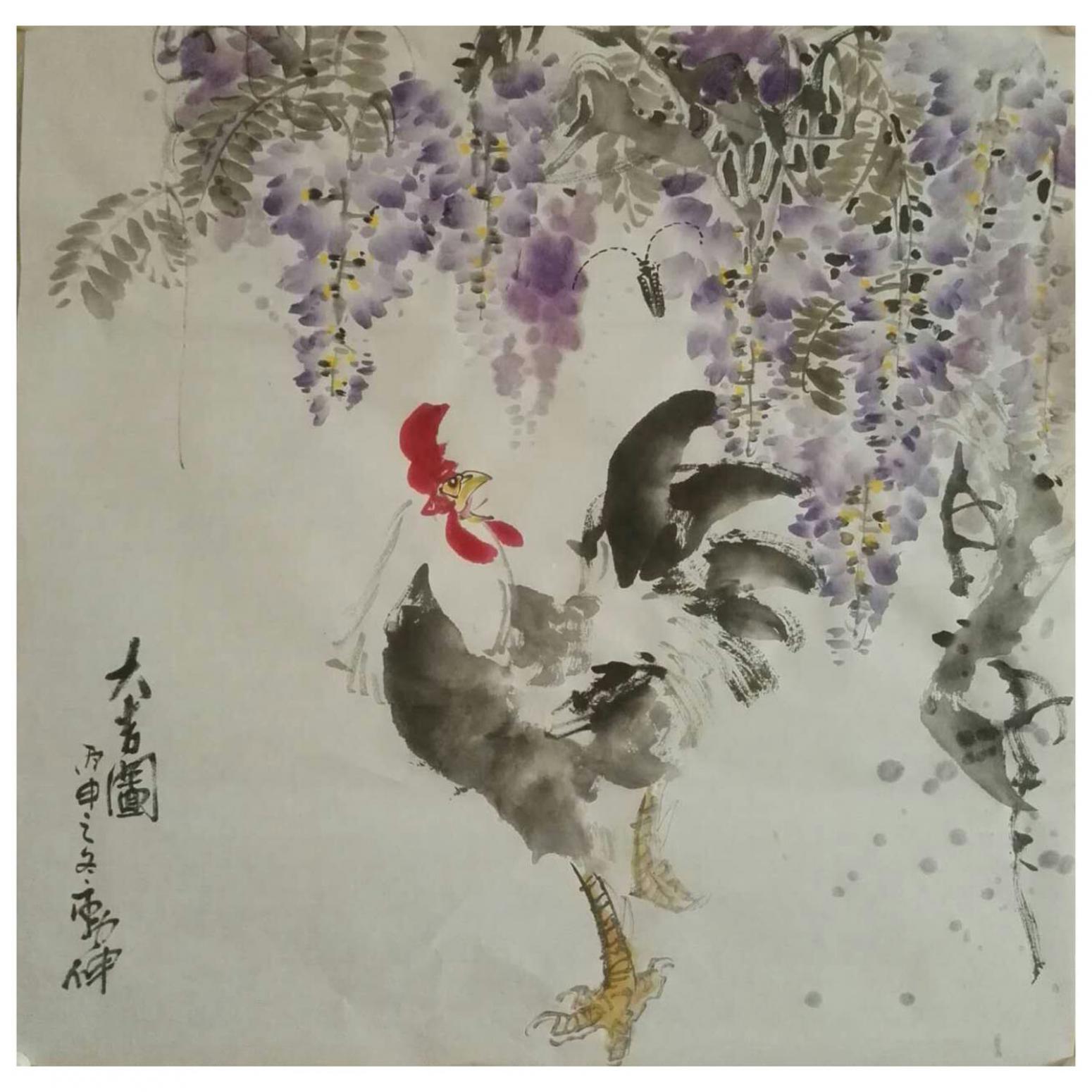 潘劲伸国画作品《【大吉利】作者潘劲伸》