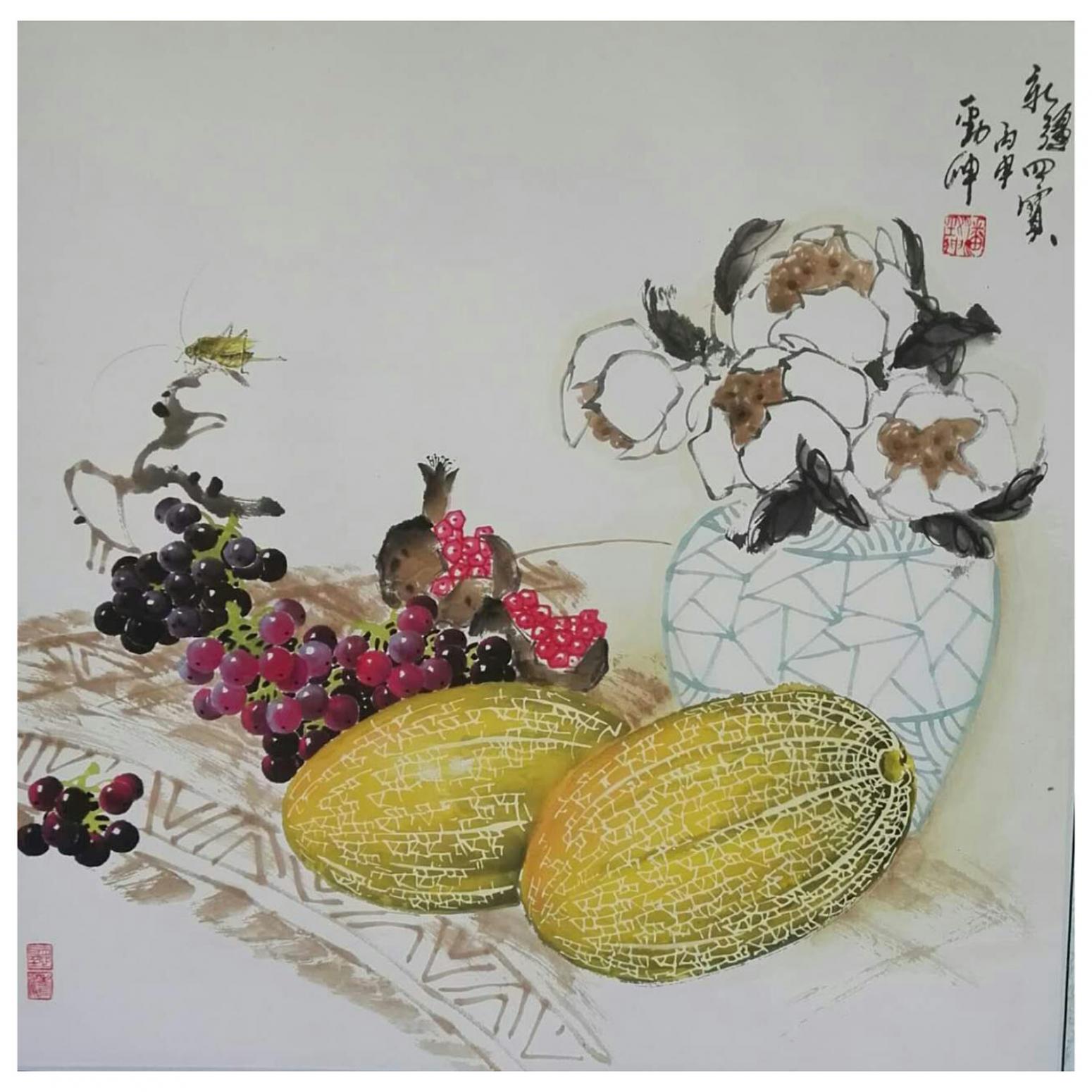 潘劲伸国画作品《【四宝】作者潘劲伸》