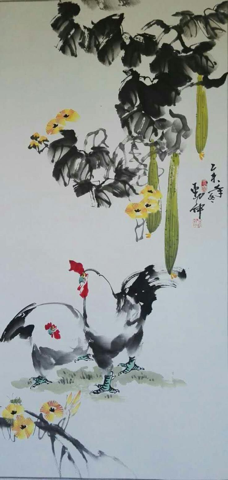 潘劲伸国画作品《【大公鸡】作者潘劲伸》【图0】