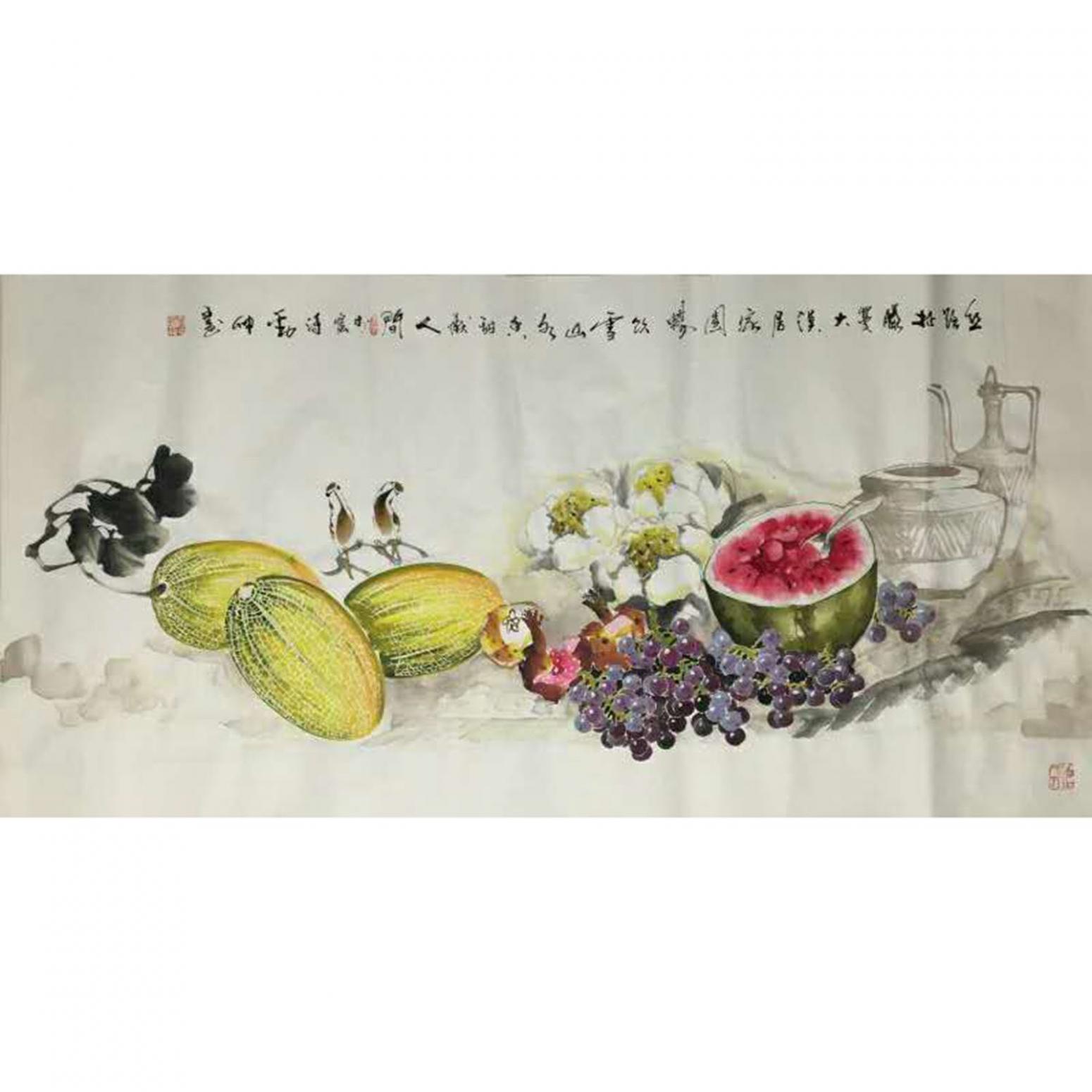 潘劲伸国画作品《【丰收1】作者潘劲伸》