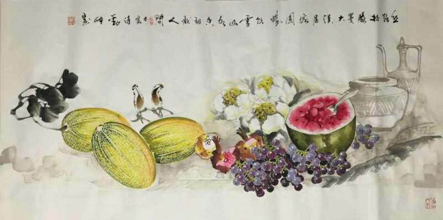 潘劲伸国画作品《【丰收1】作者潘劲伸》【图0】