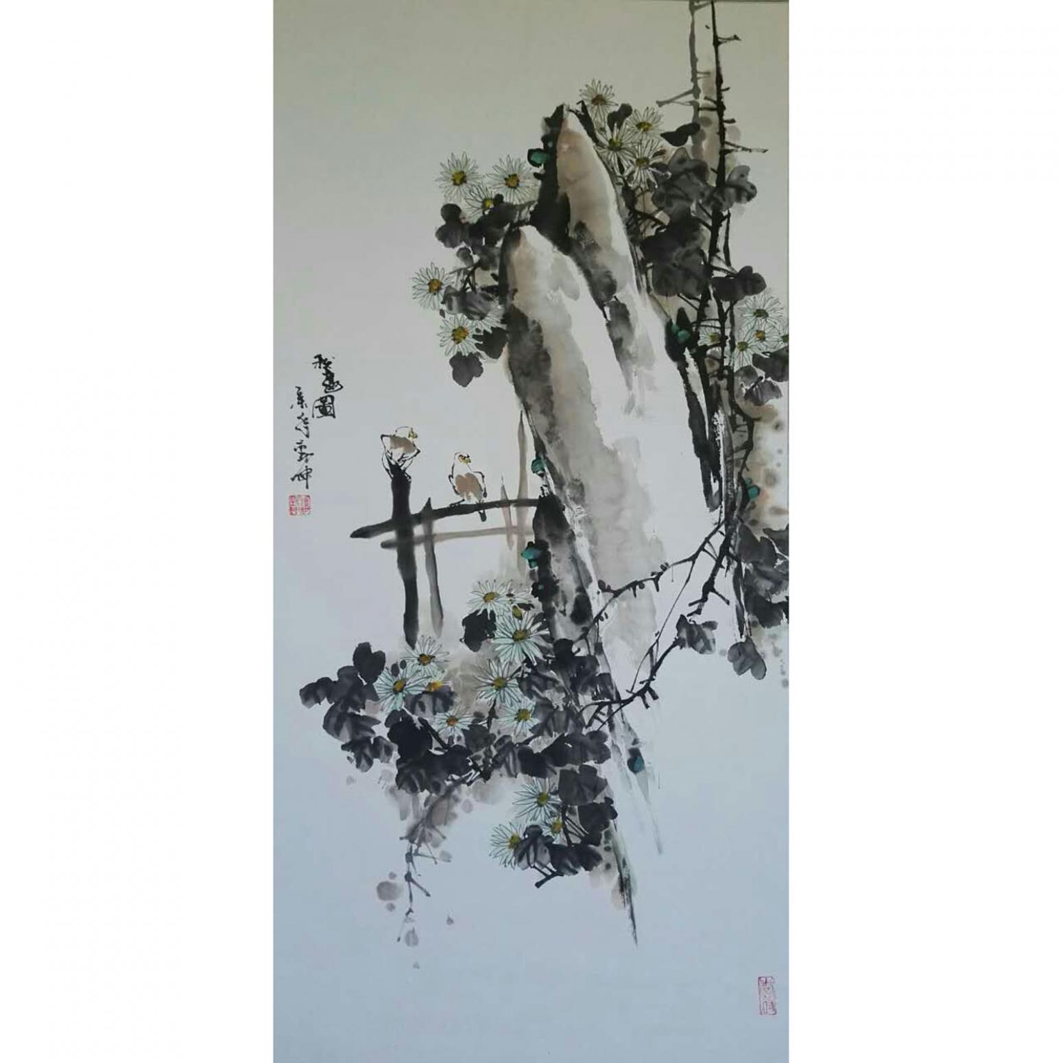 潘劲伸国画作品《【花鸟】作者潘劲伸》