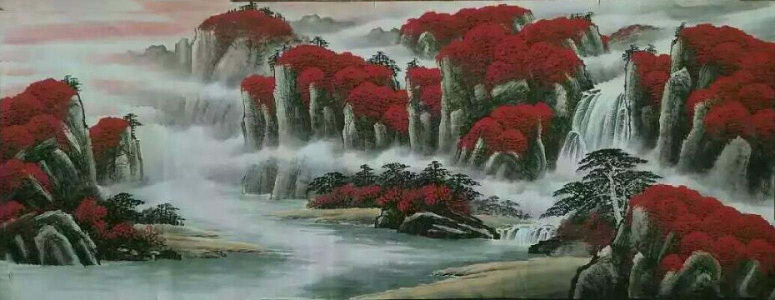 周马龙国画作品《【山水6】作者周马龙》【图0】