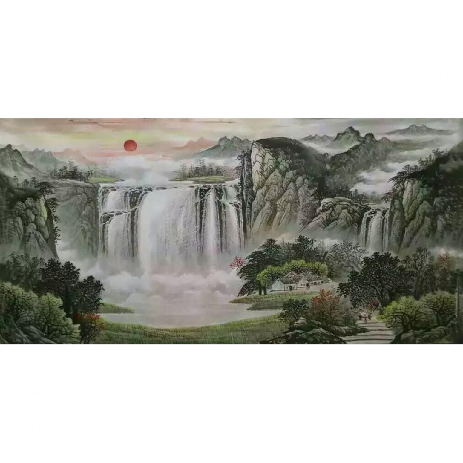 周马龙国画作品《【山水8】作者周马龙》