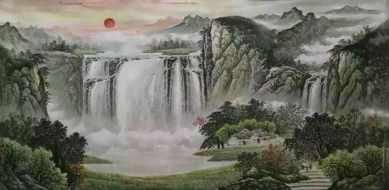 周马龙国画作品《【山水8】作者周马龙》【图0】